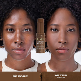 Milani Conceal + Perfect Blur Out Skin Tint Foundation with other makeup products