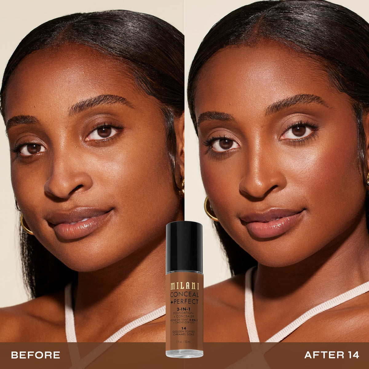 Milani Conceal + Perfect foundation bottle with pump