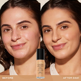 Milani Conceal + Perfect Foundation + Concealer bottle side view