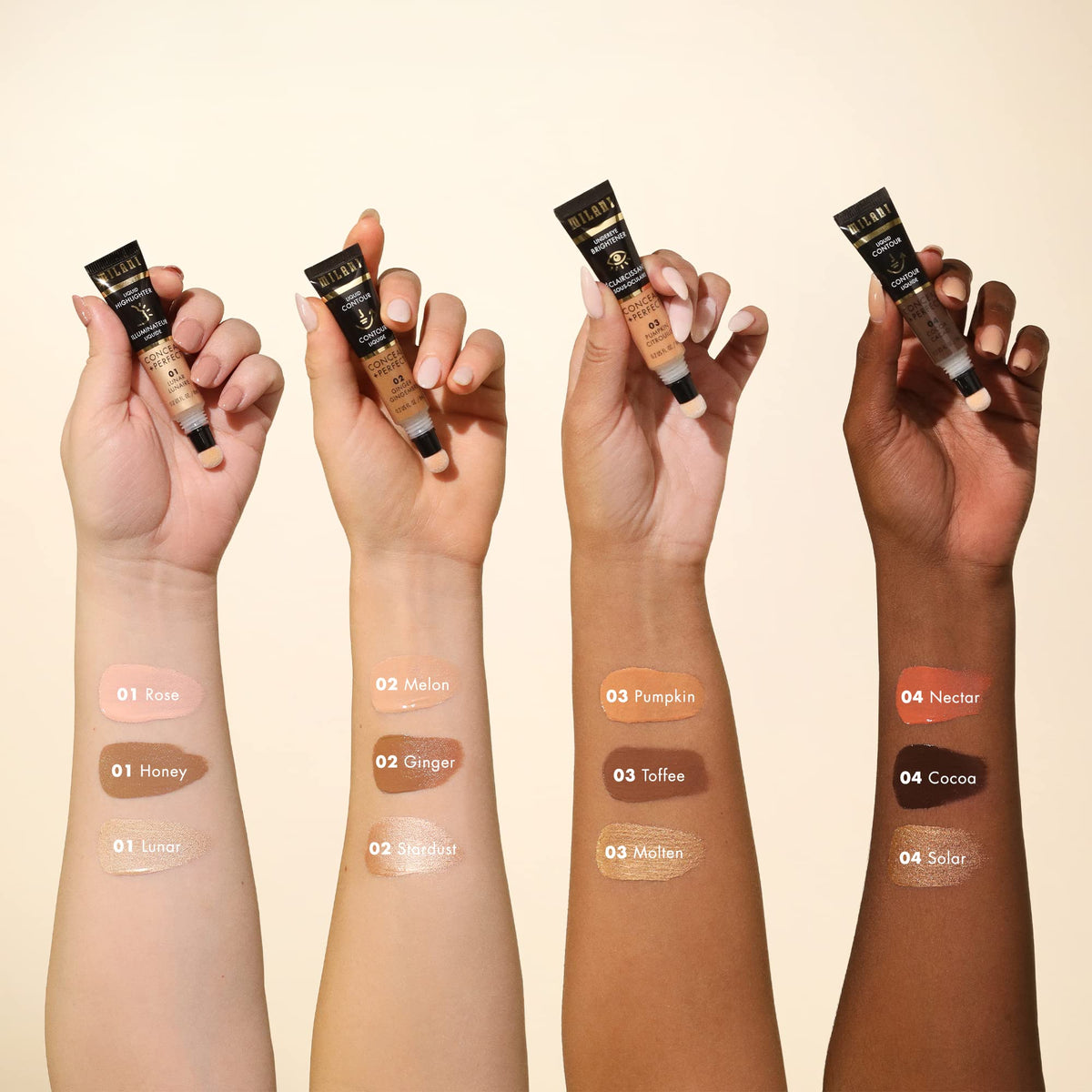 Milani Conceal + Perfect Liquid Contour Toffee with Liquid Highlighter