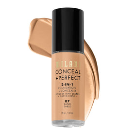 Milani Conceal + Perfect Liquid Foundation in Sand - front view