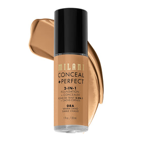 Milani Conceal + Perfect Liquid Foundation in Warm Sand front view