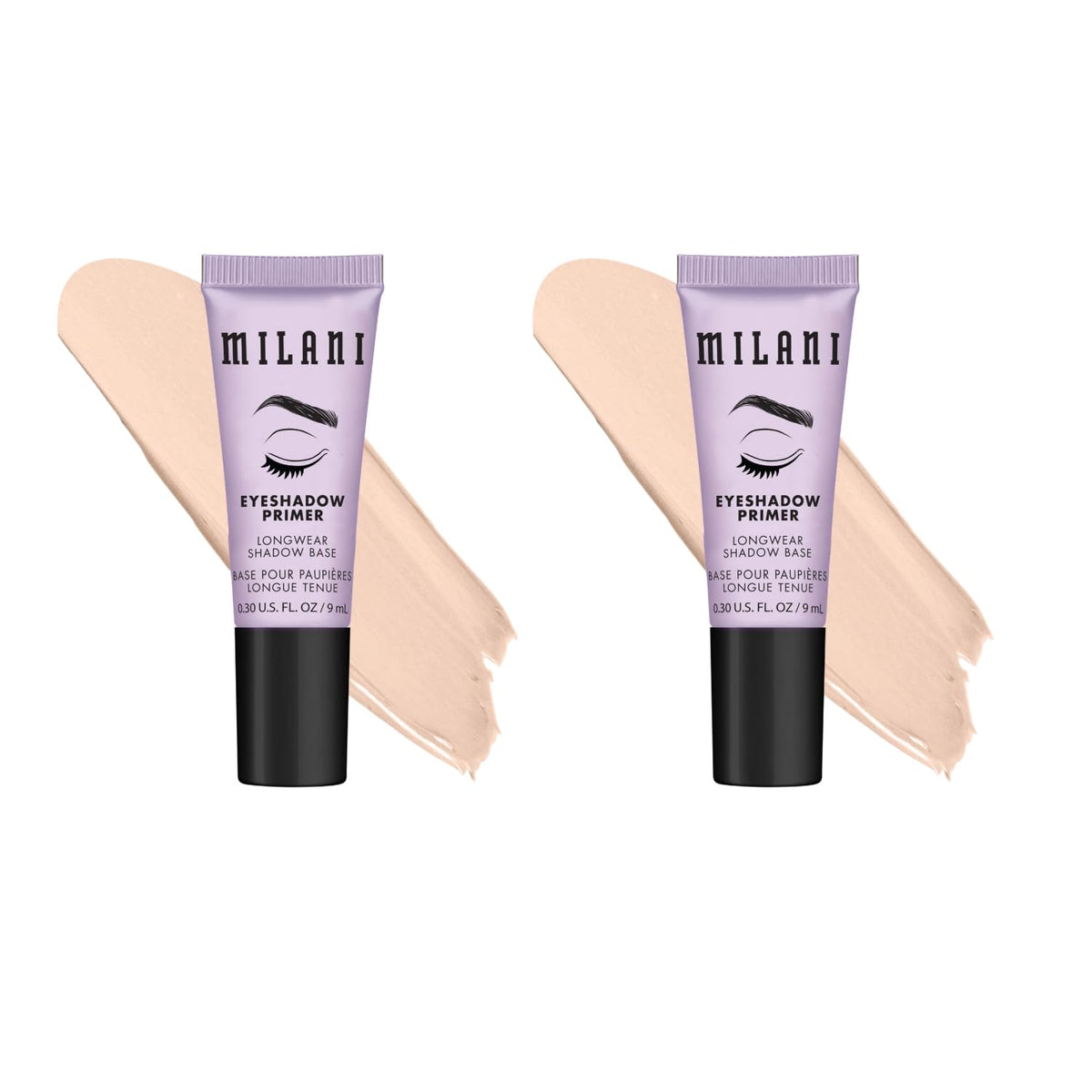 Milani Eyeshadow Primer 2PK clear tubes front view