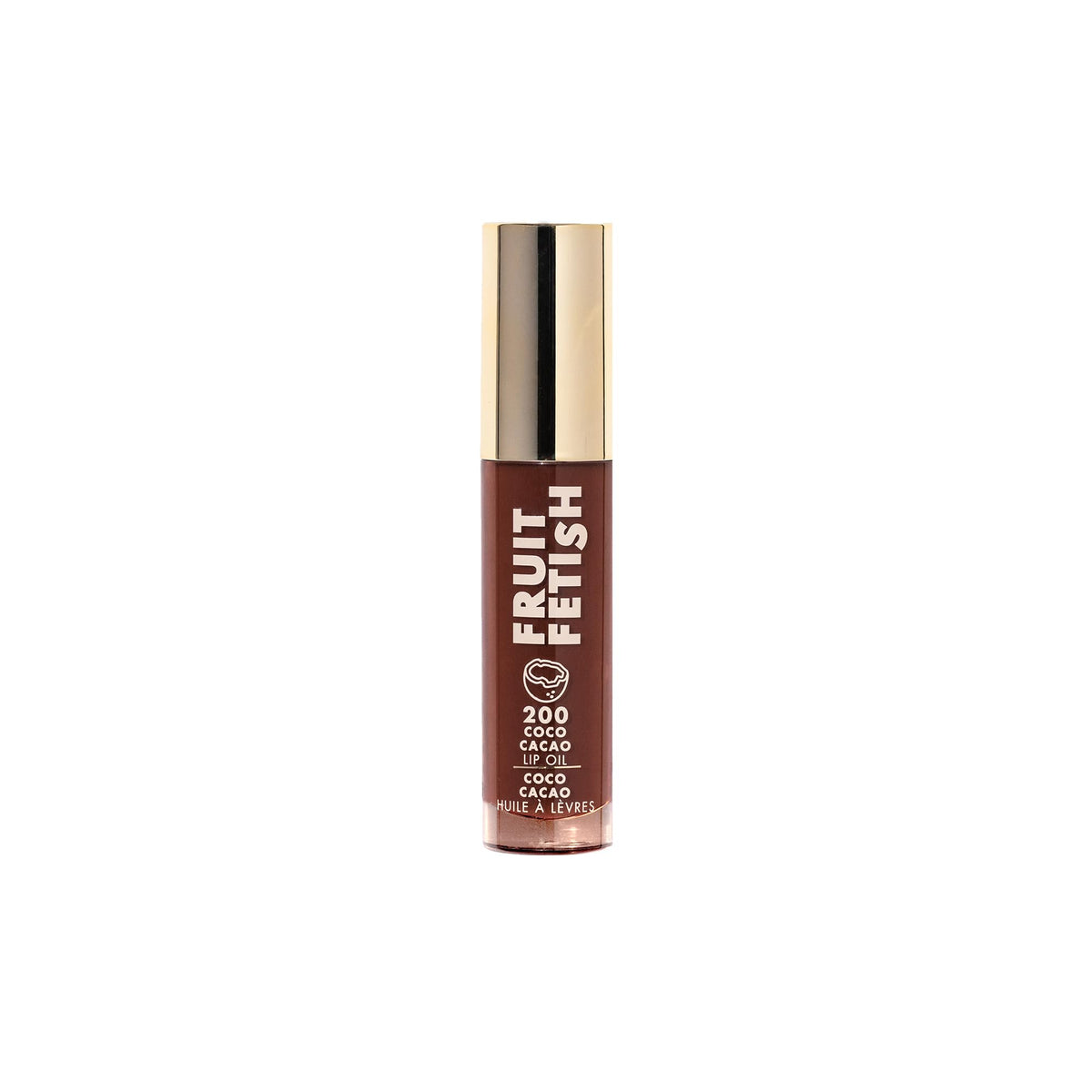 Milani Fruit Fetish Lip Oil Coco Cacao on a vanity