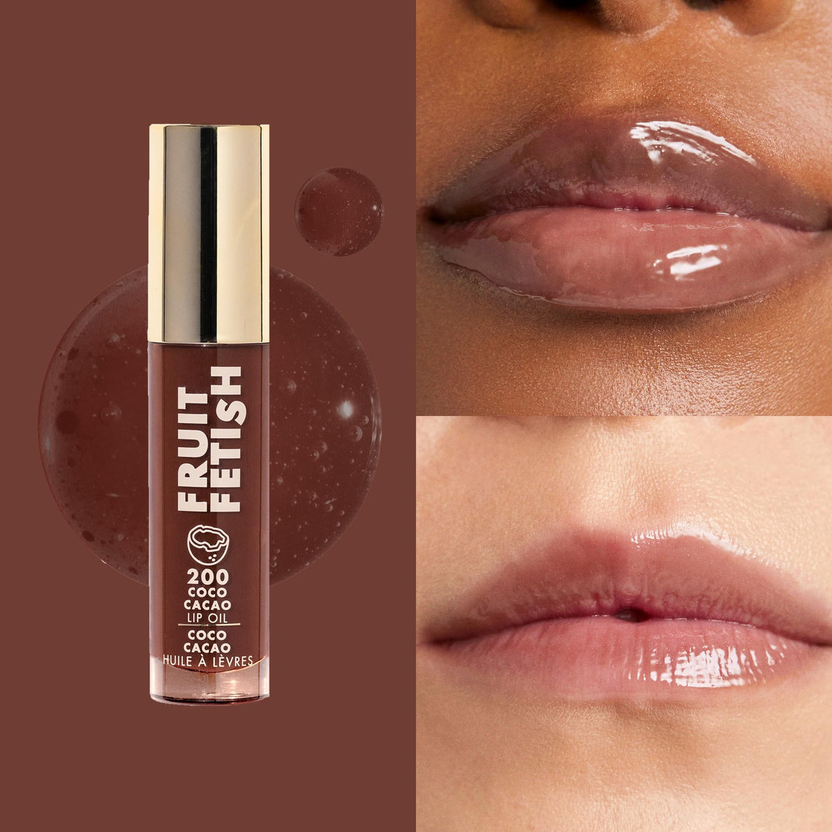 Milani Fruit Fetish Lip Oil Coco Cacao oversized doe foot applicator