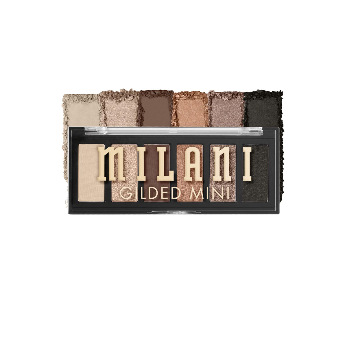 Milani Gilded Mini Eyeshadow Palette front view with six shades
