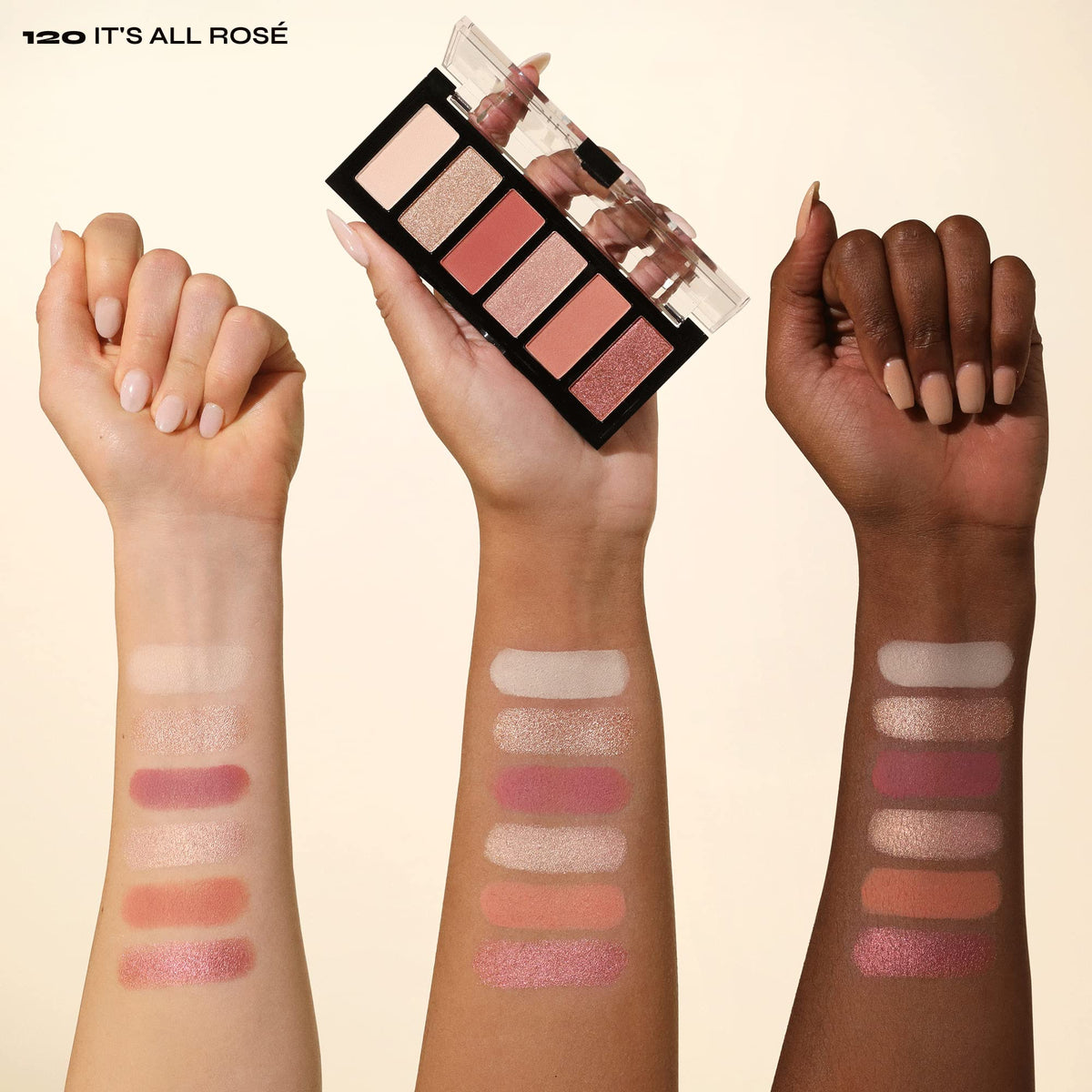 Milani Gilded Mini Eyeshadow Palette It's All Rose close-up of matte shades