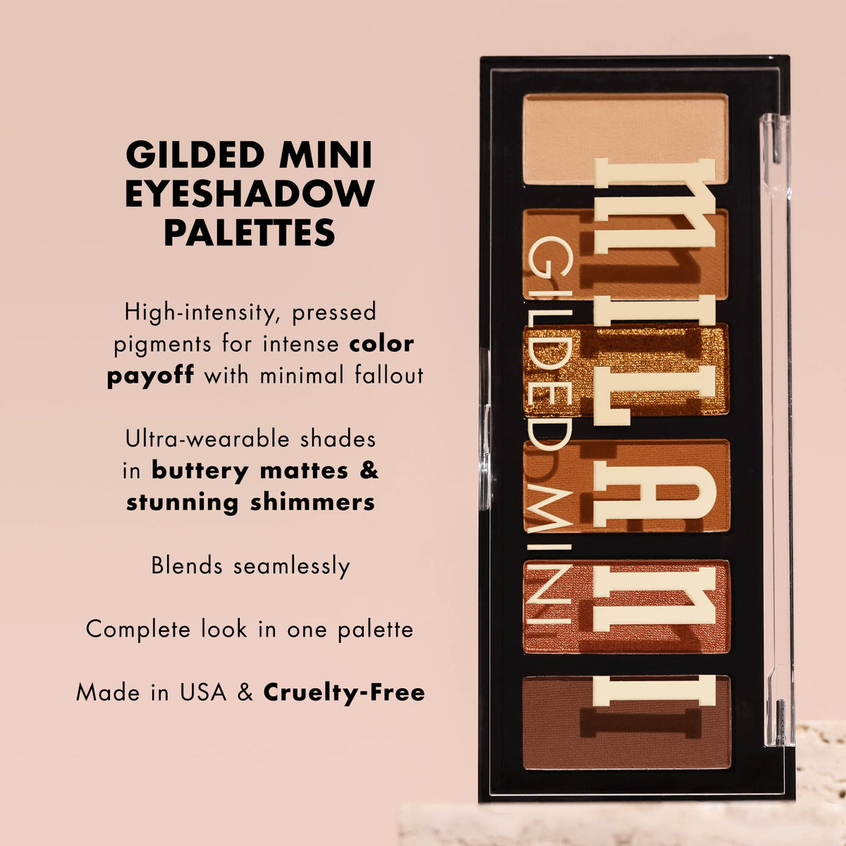 Milani Gilded Mini Eyeshadow Palette It's All Rose compact case