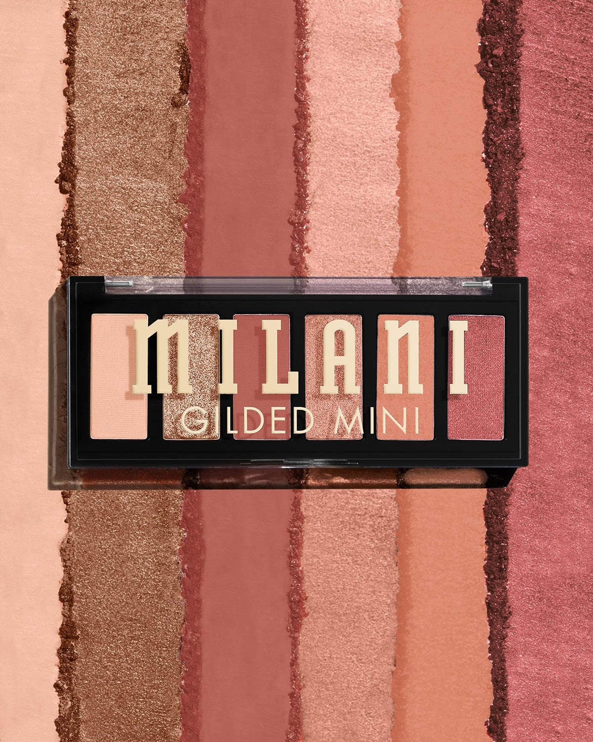 Milani Gilded Mini Eyeshadow Palette It's All Rose opened with shades visible