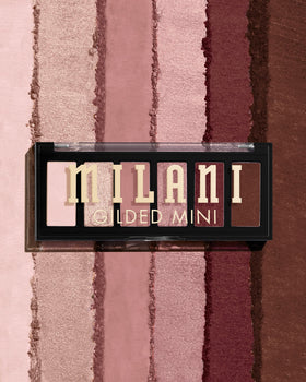 Milani Gilded Mini Eyeshadow Palette The Wine Down showing matte and shimmer shades