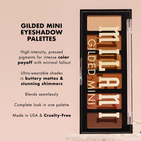 Milani Gilded Mini Eyeshadow Palette The Wine Down with makeup brushes