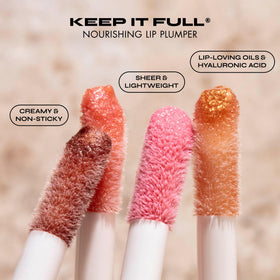 Milani lip gloss in Soft Rose on a model's lips