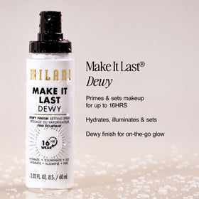 Milani Make It Last Dewy Setting Spray misting application