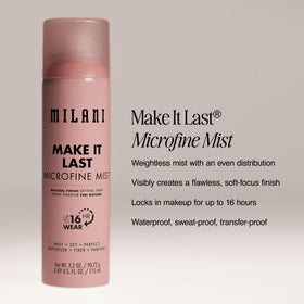 Milani Make It Last Microfine Mist Setting Spray in lifestyle setting