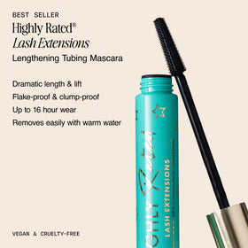 Milani mascara applied on lashes for lengthening effect