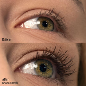 Milani mascara in hand with a natural background