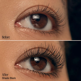 Milani mascara showing clump-free application