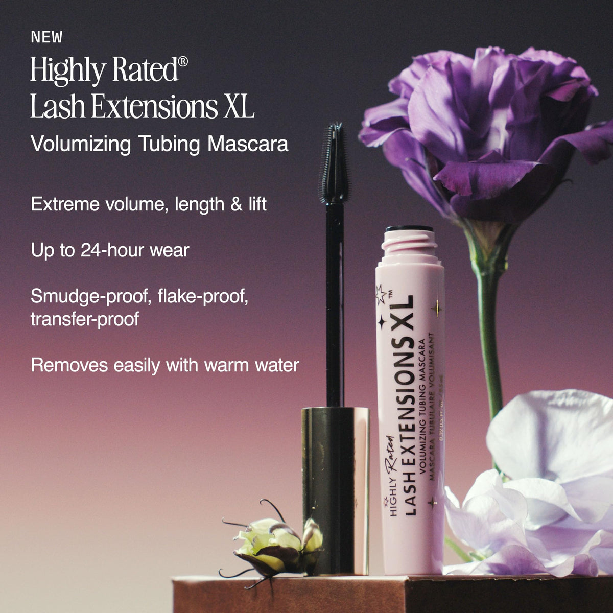 Milani mascara tube showing the applicator brush
