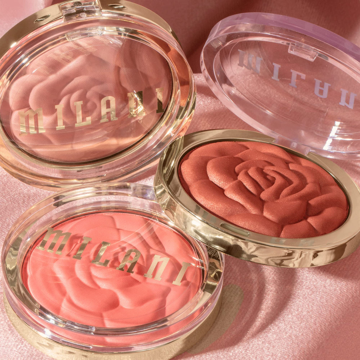 Milani Rose Blush Coral Cove applied on cheeks
