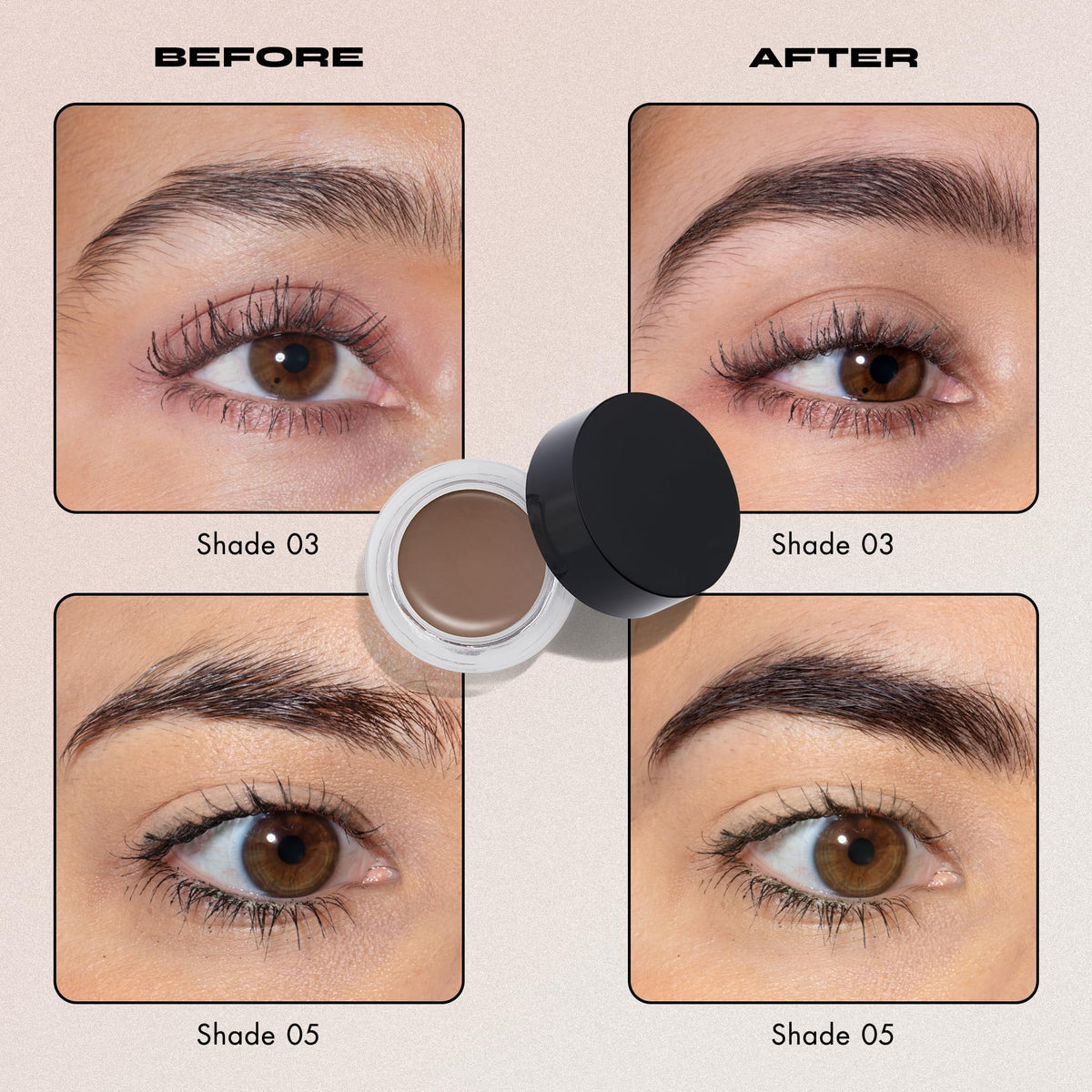 Milani Stay Put Brow Color Soft Brown creamy dip texture close-up