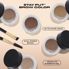 Milani Stay Put Brow Color Soft Brown dual-ended brush and spoolie