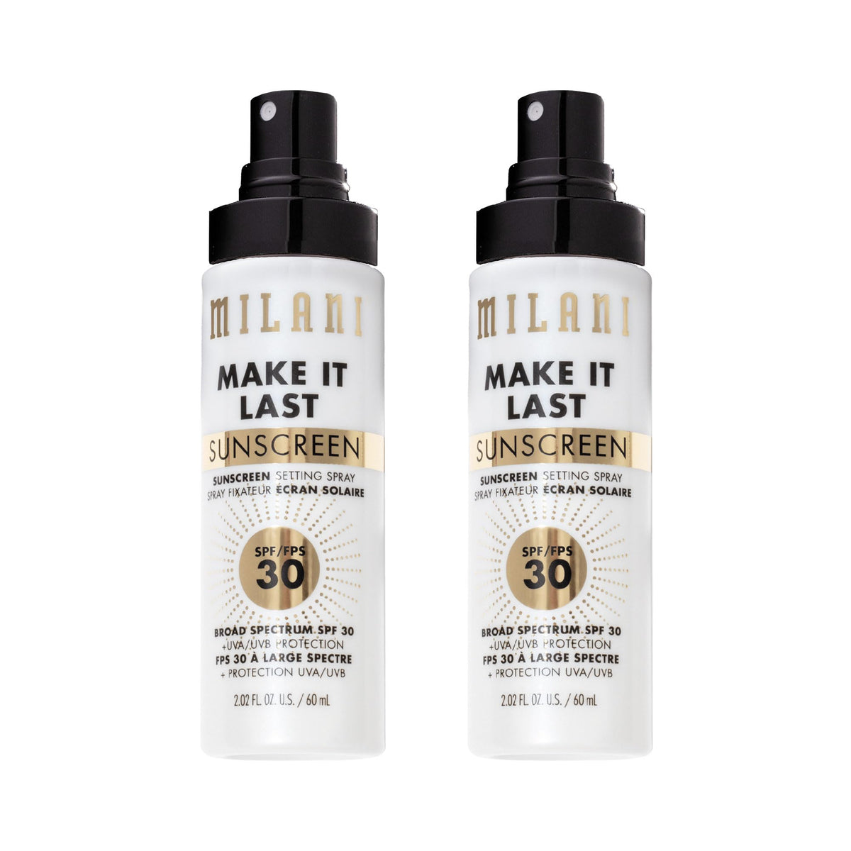 Milani Sunscreen Setting Spray SPF 30 2-Pack front view