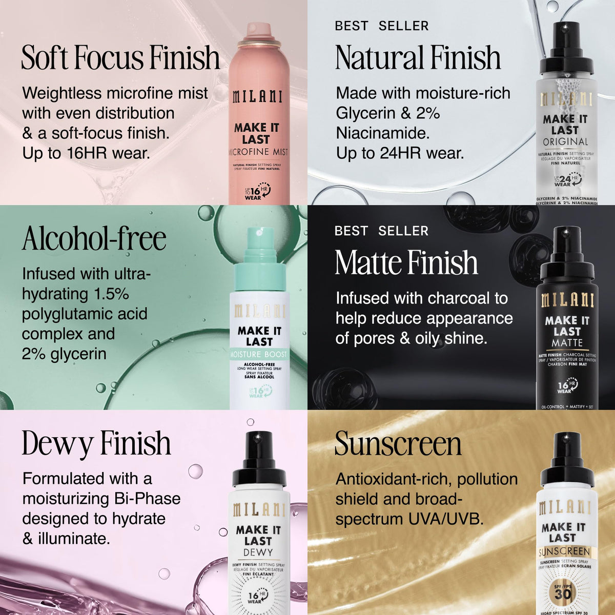Milani Sunscreen Setting Spray SPF 30 on vanity