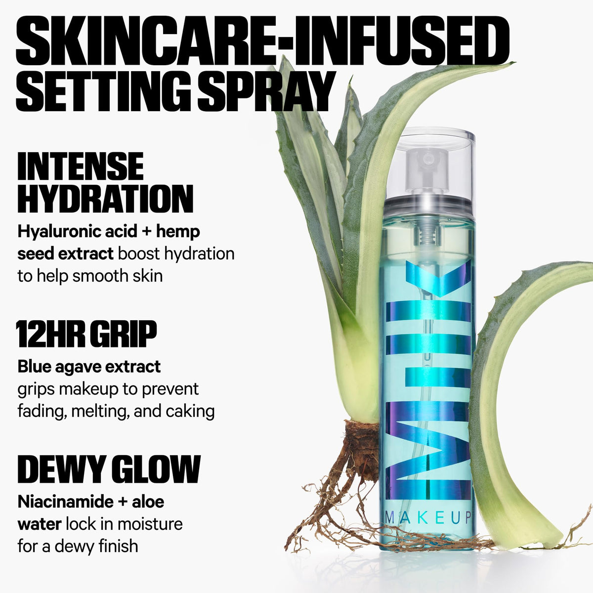 Milk Makeup Hydro Grip Set + Refresh Spray mist application demonstration