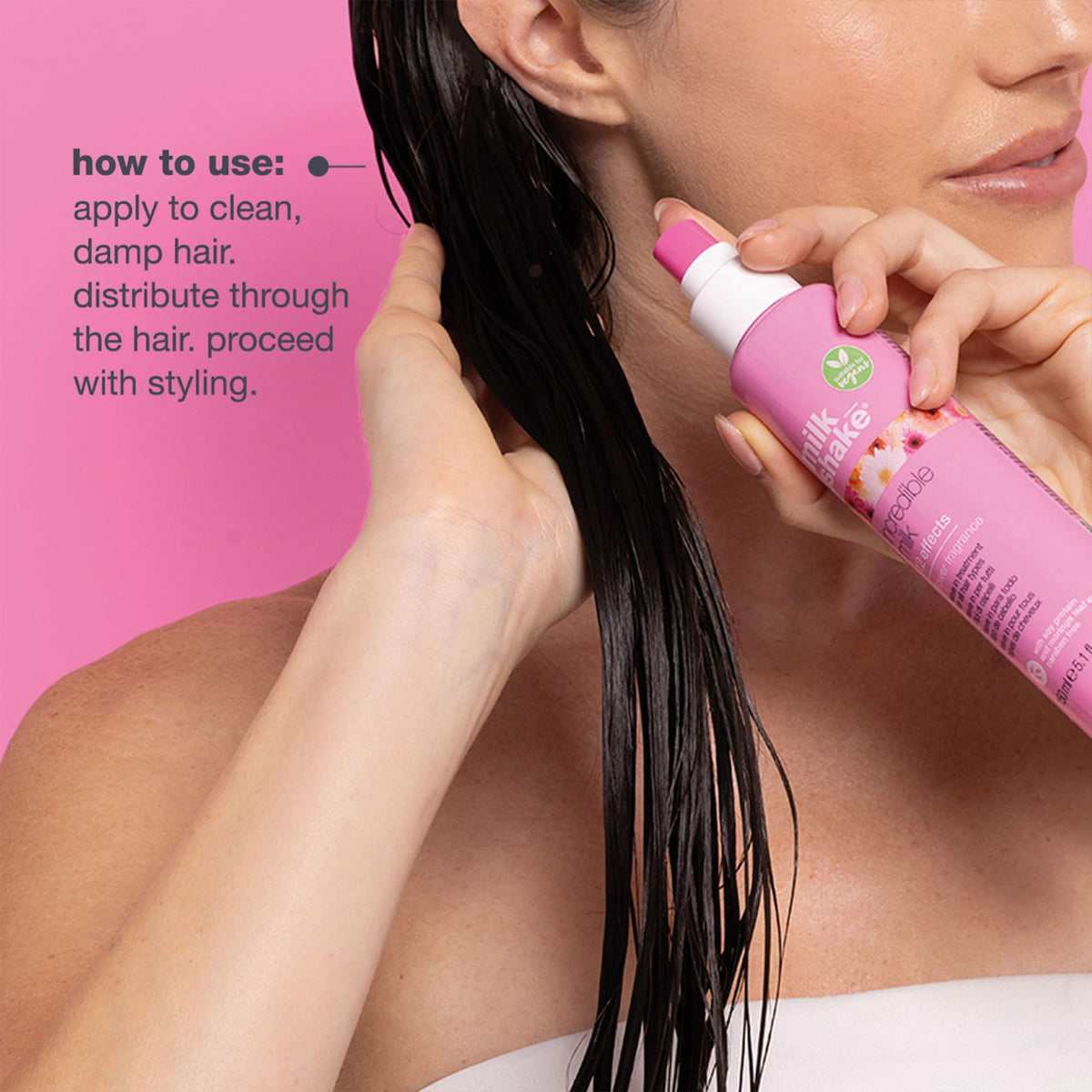 milk_shake Flower Incredible Milk Leave-in application on hair