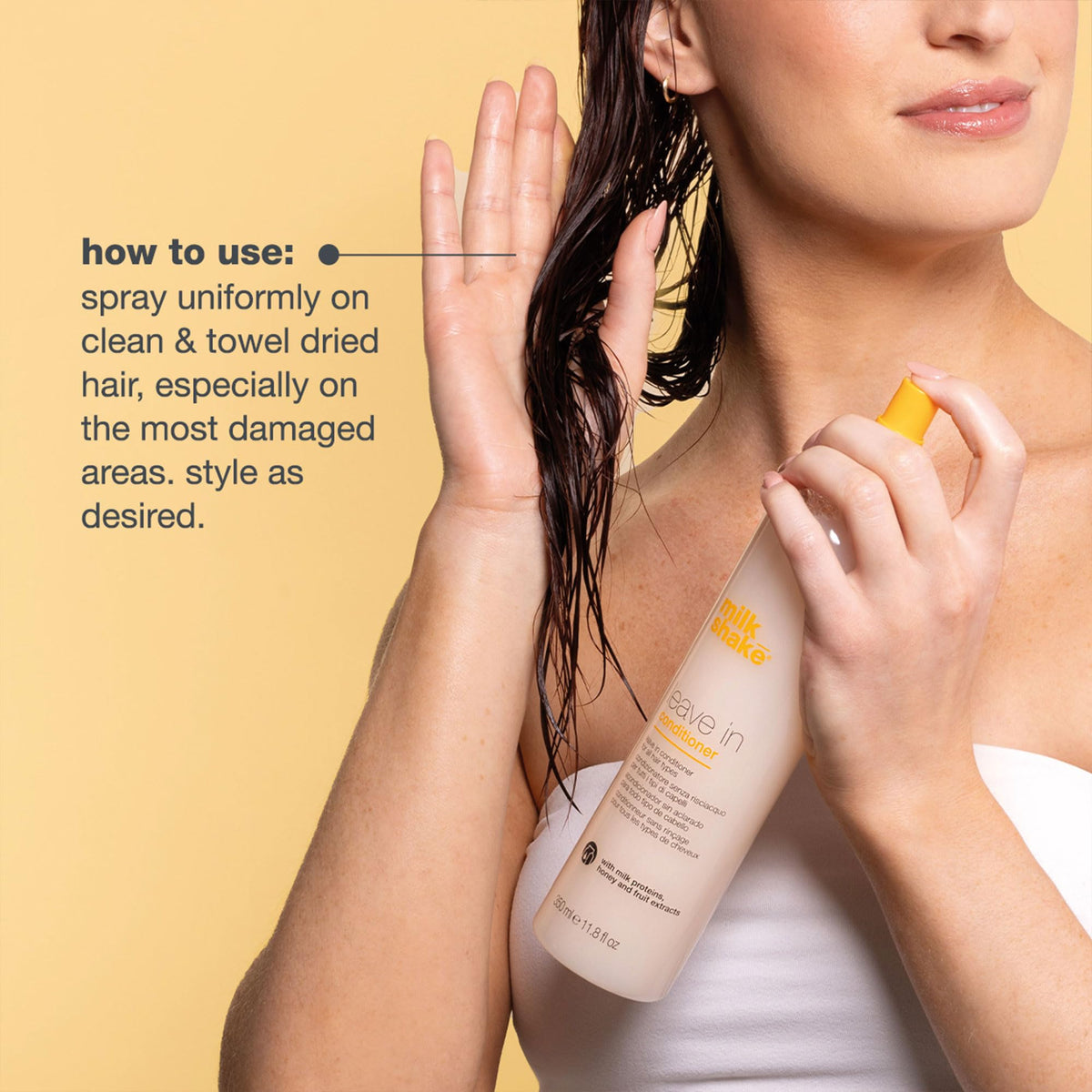 milk_shake Leave-In Conditioner in a bathroom setting