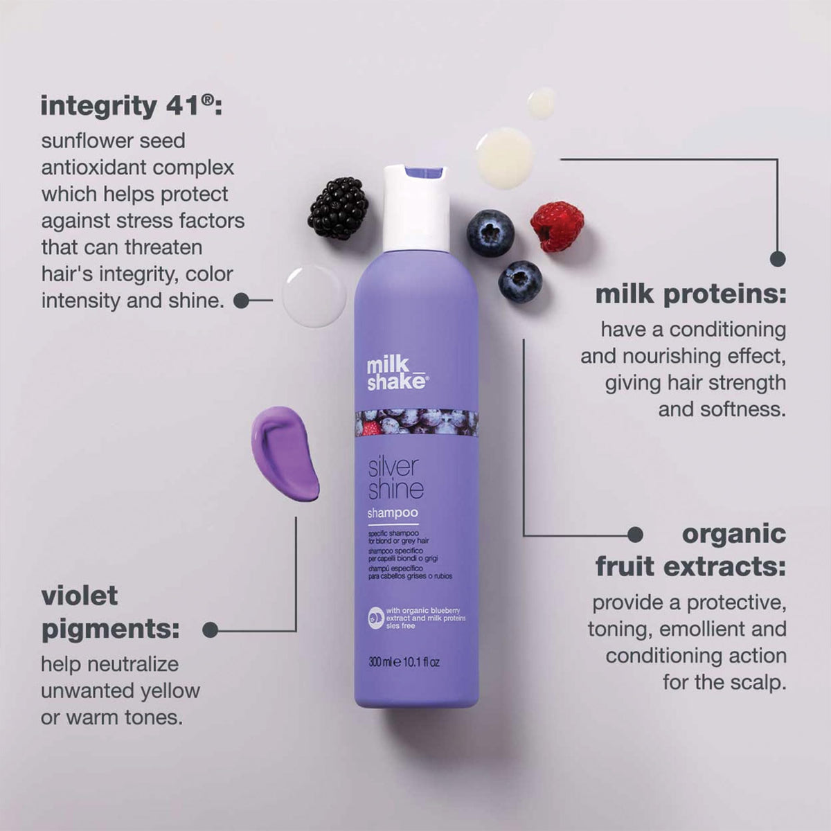 milk_shake Silver Shine Shampoo back view with ingredient list
