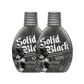 Millennium Tanning Solid Black 100X Dark Tanning Lotion in a tanning bed
