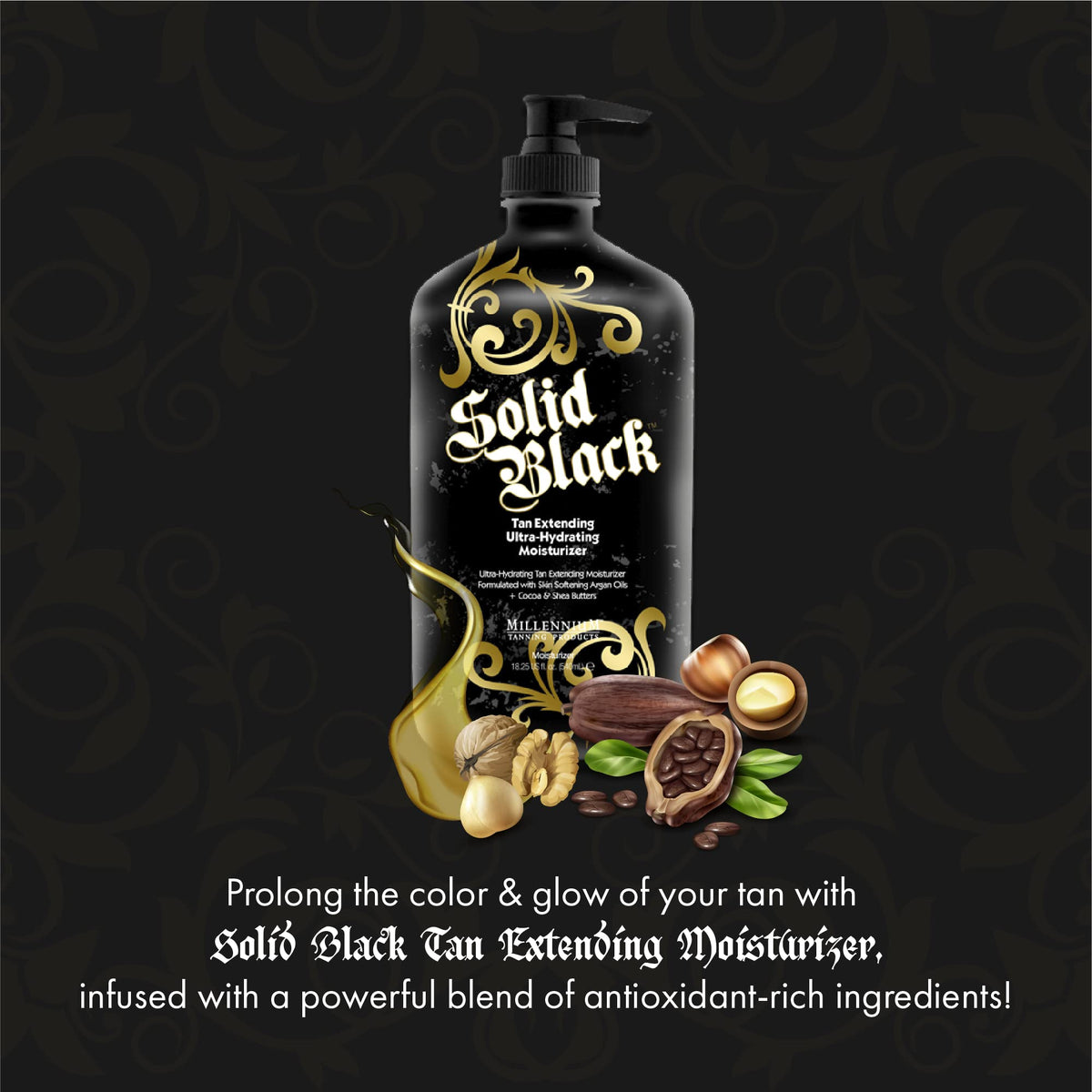Millennium Tanning Solid Black Tan Extender Moisturizer lifestyle scene