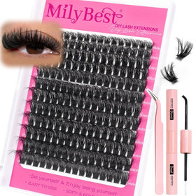 MilyBest 100D Thick Volume Lash Clusters Kit with tray and tools