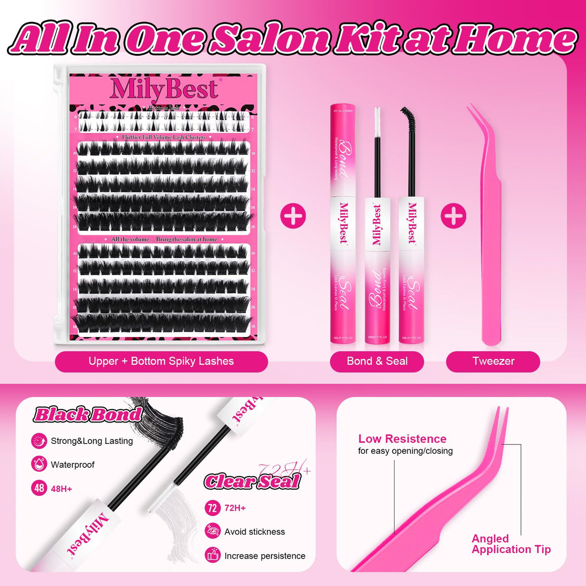 MilyBest Cove Lash Clusters Kit packaging front view