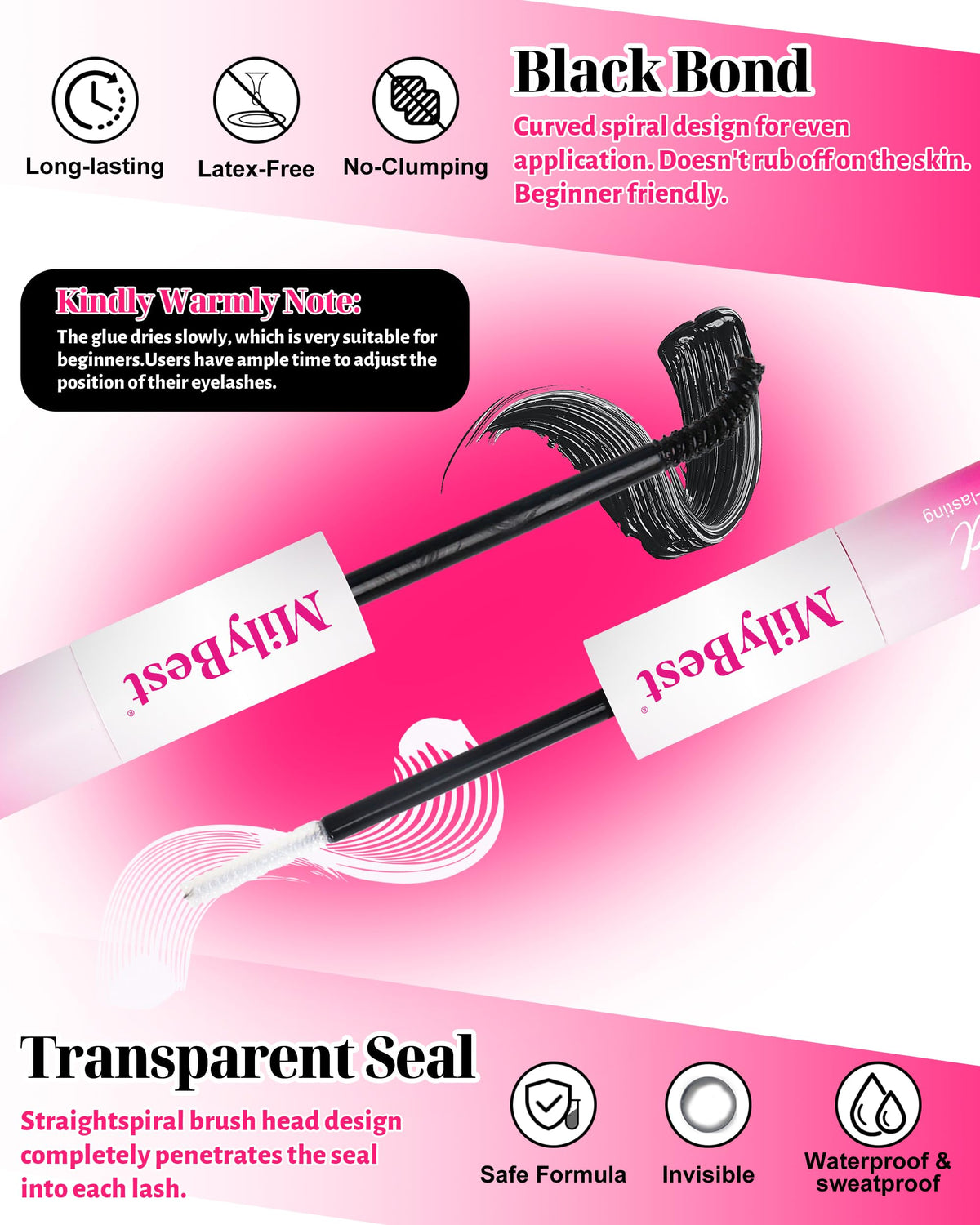 MilyBest eyelash and eyebrow brushes set