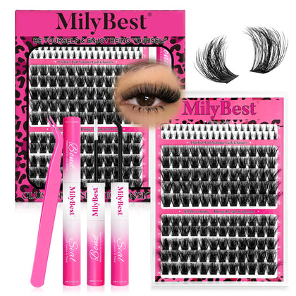 MilyBest Fable Lash Clusters Kit front view with spiky lashes