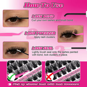 MilyBest Fable Lash Clusters Kit with lashes applied