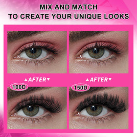 MilyBest Fluffy Lash Clusters applied on model's eyes