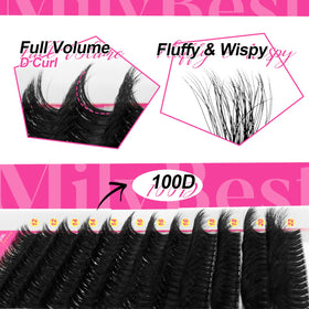 MilyBest Fluffy Lash Clusters Kit with precision tweezers and glue