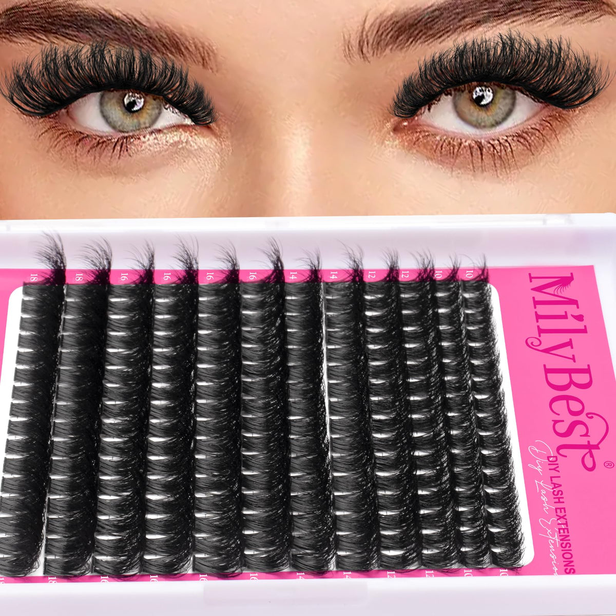 MilyBest Fluffy Lash Clusters with lash glue and application tools