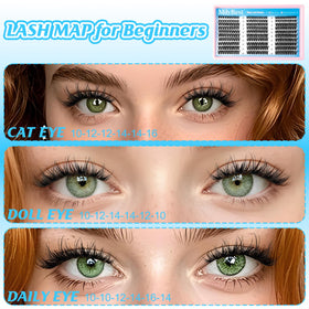 MilyBest Fluffy Wispy Lash Clusters displayed in a tray