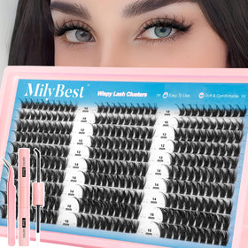 MilyBest Fluffy Wispy Lash Clusters Kit with 300pcs lashes