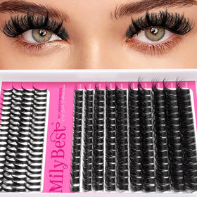 MilyBest Lash Clusters 100D D Curl with application instructions