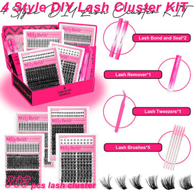 MilyBest lash clusters in various lengths and styles