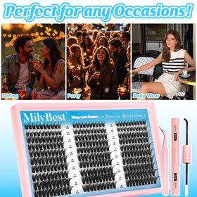 MilyBest lash clusters kit packaging with all components