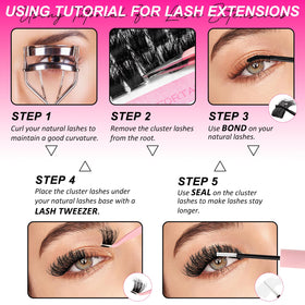 MilyBest lash clusters showing D-curl design