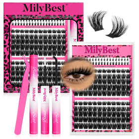 MilyBest Mist Lashes Clusters Kit front view with spiky lashes