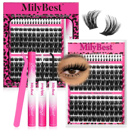MilyBest Mist Lashes Clusters Kit front view with spiky lashes