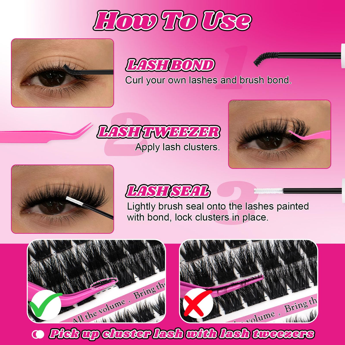 MilyBest Mist Lashes Clusters Kit lifestyle application scene